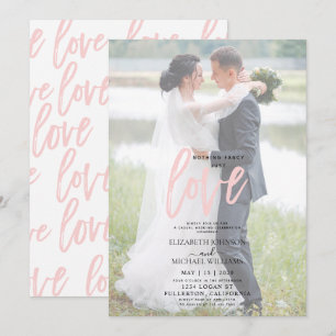 Convites Nada sofisticado Rosa Casual Vellum Foto Casamento