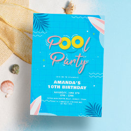 Convites Nadação Legal do Partido da piscina Aniversário