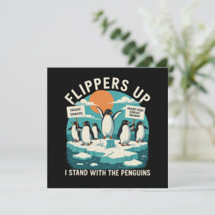 Convites Nadadeiras Acima Eu Fico Com Pinguins Engraçado Re