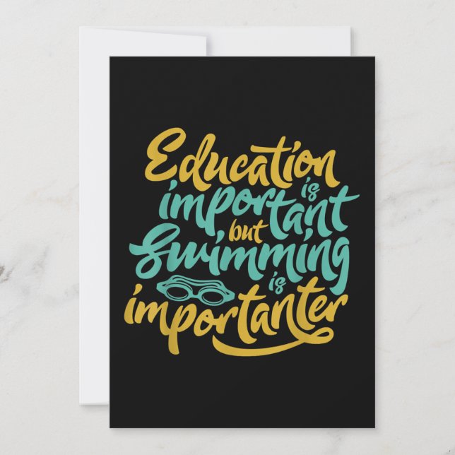 Convites Nadar É Importante, Nadadores Engraçados Dedicam (Frente)