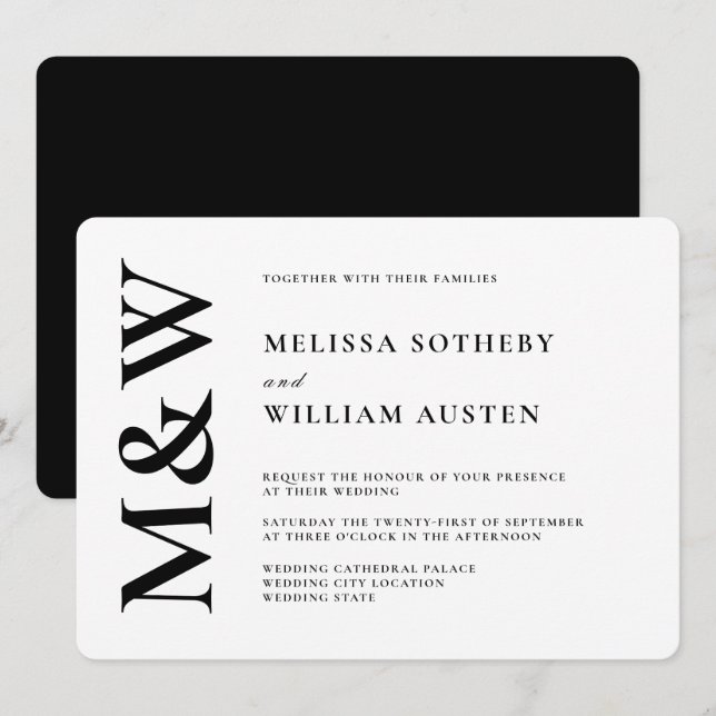 Convites Nado Moderno Negro Negrito e Branco (Frente/Verso)