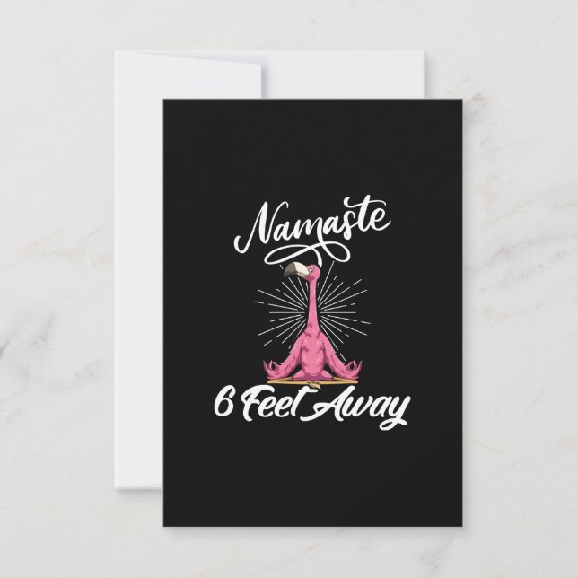 Convites Namaste 6 pés longe Flamingo Yoga Professores Soci (Frente)