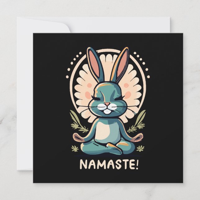Convites namaste coelho yoga coelho meditação (Frente)