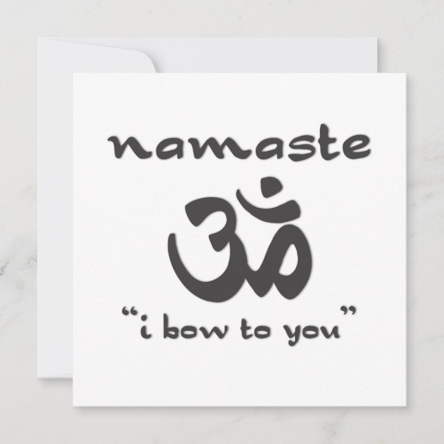 Convites Namaste - eu curvo-me lhe (no preto) (Frente)