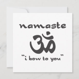 Convites Namaste - eu curvo-me lhe (no preto)