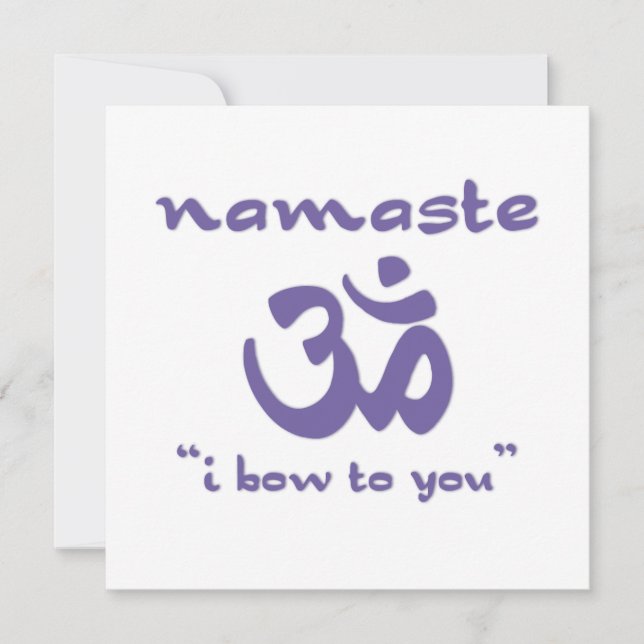 Convites Namaste - eu curvo-me lhe (no roxo) (Frente)