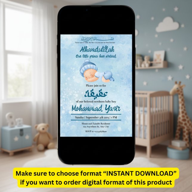 Convites Namorado muçulmano de Alhamdulillah (Criador carregado)