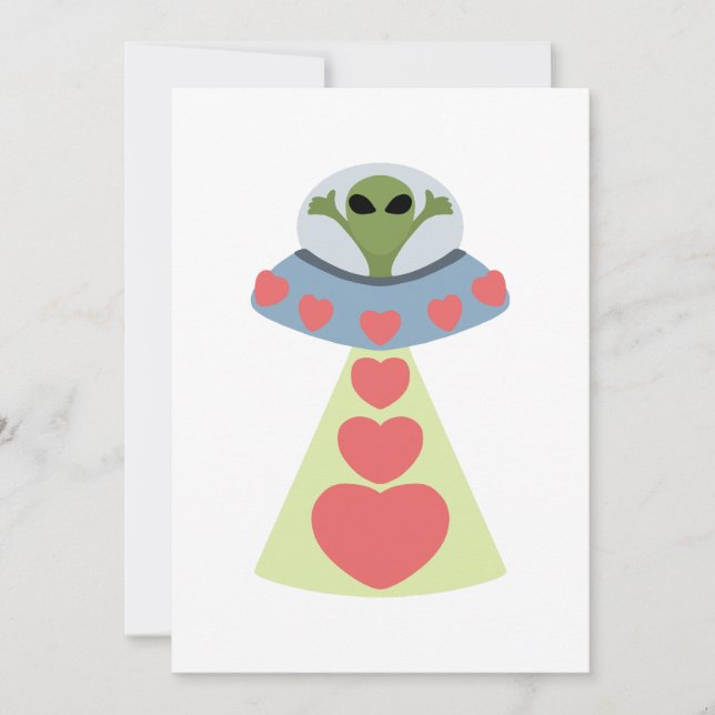 Convites Namorados de Alienígena Space Love (Frente)