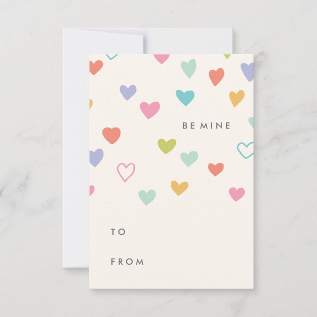 Convites Namorados de sala de aula de pequenos corações (Frente)