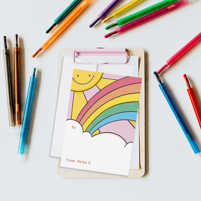 Convites Namorados de sala de aula feliz com o Sol e o Arco (Criador carregado)