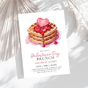 Convites Namorados de Waffles bonitos Galentines Brunch