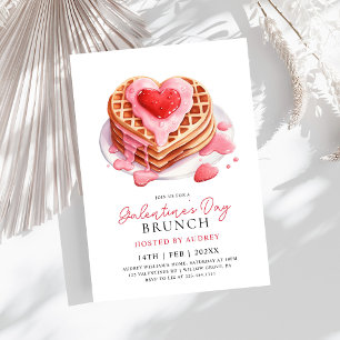 Convites Namorados de Waffles bonitos Galentines Brunch