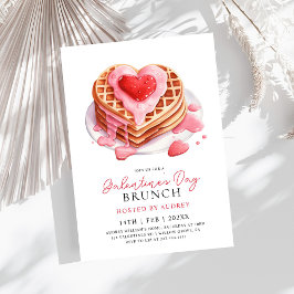 Convites Namorados de Waffles bonitos Galentines Brunch