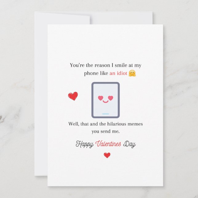 Convites Namorados engraçado sorrindo como uma placa Idiota (Frente)