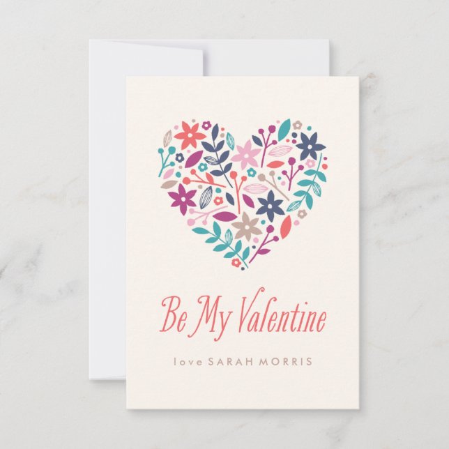 Convites Namorados Floral Heart Classroom (Frente)