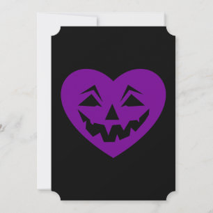 Convites namorados gótico do coração roxo de halloween
