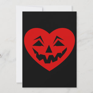 Convites namorados gótico do coração vermelho de halloween