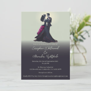 Convites Namorados Góticos Românticos Casamento Minimal