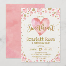 Namorados, primeiro aniversario Sweetheart Convide