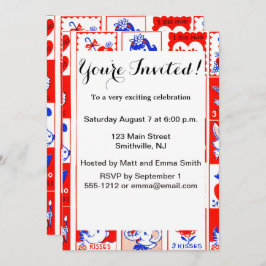 Convites Namorados Retro Love Hugs Padrão de Corte