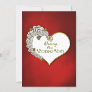 Convites Namorados/Rosas - Renove o Casamento Vows Invivita