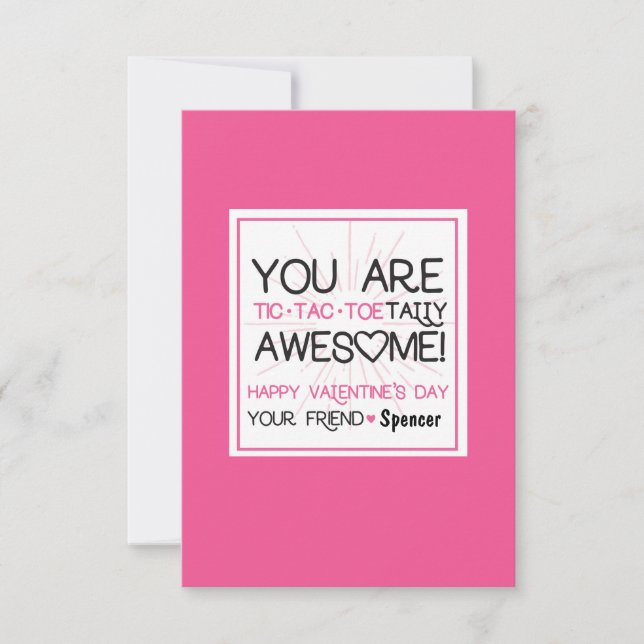 Convites Namorados Tic Tac Toe Personalizável (Frente)