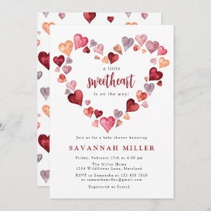 Convites Namorados Um Pequeno Chá de fraldas Cardíaco