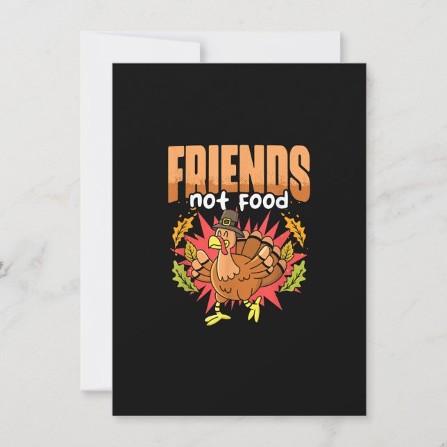 Convites Não Comida Vegetariana Dia de Ação de Graças Vegan (Frente)