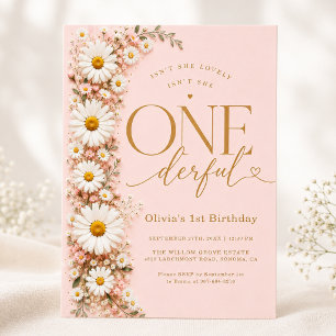 Convites Não é Ela UMAderful Floral de Aniversário de 1 ano