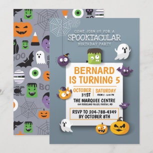 Convites Não é Festa de aniversário de Halloween para Cr