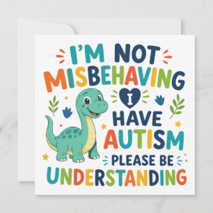 Convites Não estou me comportando mal, eu tenho autismo
