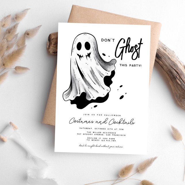 Convites Não fantasma esta festa no halloween (Criador carregado)