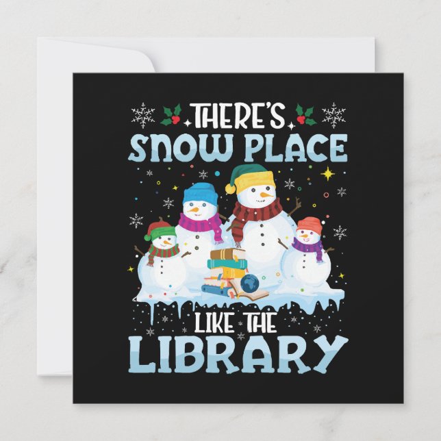 Convites Não Há Lugar Como a Biblioteca de Natal (Frente)