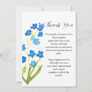 Convites Não me Esqueça Azul Floral Funeral Morte Obrigado 
