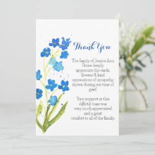 Convites Não me Esqueça Azul Floral Funeral Morte Obrigado 