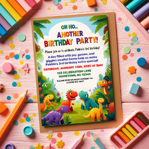 Convites Não! Outro Dinossauro Que Era Festa de aniversário