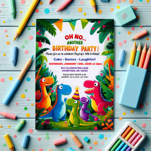 Convites Não! Outro Dinossauro Que Era Festa de aniversário
