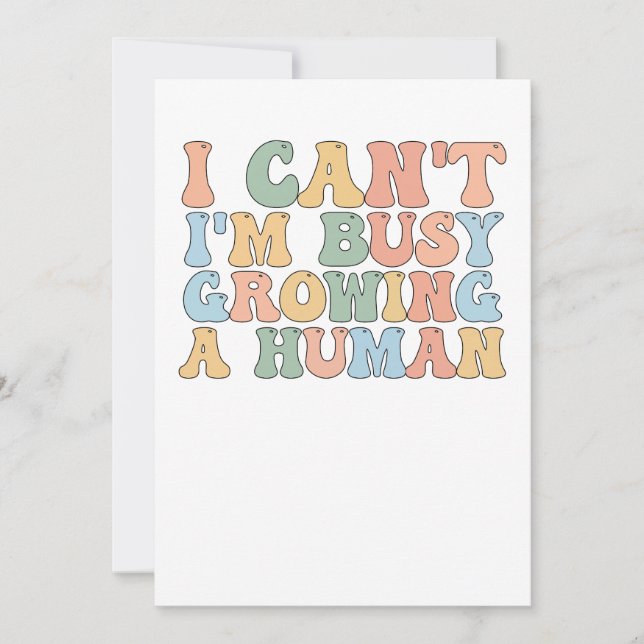 Convites Não posso estar ocupado cultivando um humano (Frente)