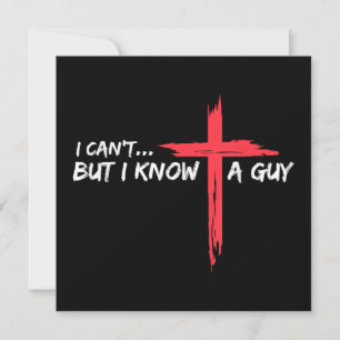 Convites Não posso, mas conheço uma Cara Jesus cruzando Chr