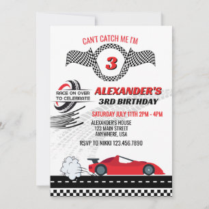 Convites Não posso me pegar aniversário de criança vermelho