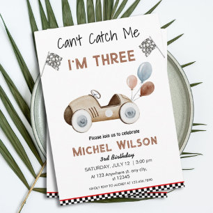 Convites Não posso me pegar, sou o garoto de três corridas