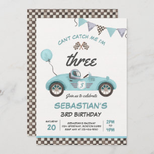 Convites Não posso me pegar, sou três aniversário de 3 anos