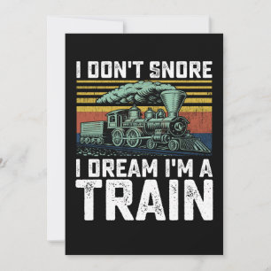 Convites Não Ronco Sonho que Sou um Trem Vintage Retro