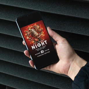 Convites Não Silencioso Noite Karaoke Festa de Natal Mic