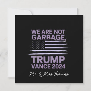 Convites Não Somos Lixo: Trump Vance 2024 Fica Orgulhoso