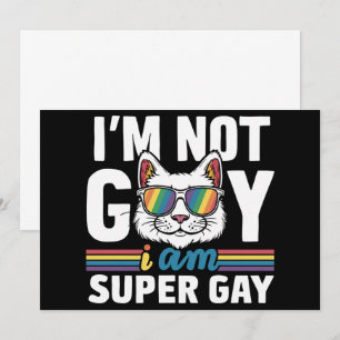 Convites Não Sou Gay Sou Super Gay LGBT Orgulho Gay Gato