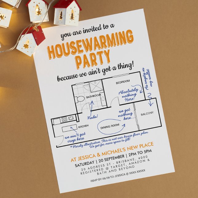 Convites Não tem uma festa engraçada de aquecimento domésti (The most honest house warming invitation you will find!)