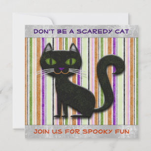 Convites Não tenha medo de Design de decoração de gatos no