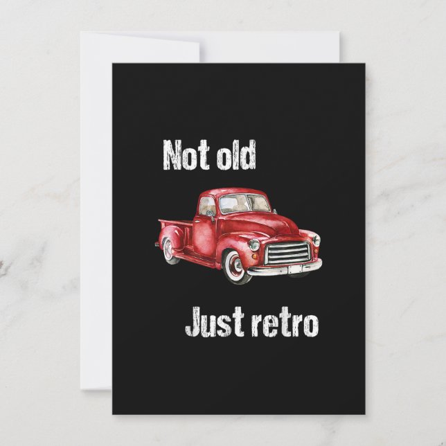 Convites Não Velho Somente Retro Diversão Caminhonete Verme (Frente)