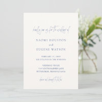 Naomi Denim Blue Typografia Moderno Casamento